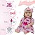 Boneca Reborn Bebê Realista Loira Vestido Flamingo 13 Itens - Imagem 3