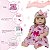 Bebe Reborn Menina Realista Loira Vestido Flamingo Completa - Imagem 3