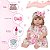 Boneca Reborn Bebê Loira Vestido Florido Kit 13 Acessórios - Imagem 3