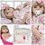 Boneca Reborn Bebê Loira Vestido Florido Kit 13 Acessórios - Imagem 1