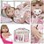Boneca Reborn Menina Loira Vestido Florido Bolsa 20 Itens - Imagem 1