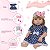 Boneca Bebê Reborn Menina Loira Vestido Bolinha Kit Completo - Imagem 3
