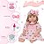 Boneca Reborn Menina Loira Realista Vestido Coroa 13 Itens - Imagem 3