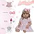 Boneca Reborn Realista Loira Vestido Renda 13 Acessórios - Imagem 4