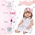 Boneca Reborn Loira Abigail Realista Vestido Branco 13 Itens - Imagem 3
