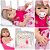 Boneca Bebê Reborn Loira Vestido Flamingo Kit 13 Acessórios - Imagem 1