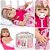 Bebê Boneca Reborn Loira Vestido Flamingo Rosa 20 Acessórios - Imagem 1
