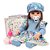 Boneca Bebe Reborn Realista Vestido Florido Azul 13 Itens - Imagem 1
