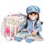 Boneca Reborn Silicone Enxoval Completo Vestido Florido Azul - Imagem 1
