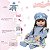 Boneca Reborn Silicone Enxoval Completo Vestido Florido Azul - Imagem 4