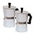 Kit 2 Cafeteira Italiana 450ml Manual Café Expresso Branca - Imagem 1