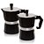 Kit 2 Cafeteira Italiana 450ml Café Expresso Cor Preta - Imagem 1