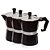 Kit 3 Cafeteira Italiana De Alumínio 6 Xícaras Cor Preta - Imagem 1