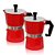Kit 2 Cafeteira Italiana Café Expresso 450ml Cor Vermelha - Imagem 1