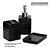Kit Banheiro Lavabo Porcelana 3 Peças Quadrado Cor Preto - Imagem 4