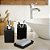 Kit Banheiro Lavabo Porcelana 3 Peças Quadrado Cor Preto - Imagem 5