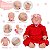 Bebê Reborn Menina Realista Olhos Fechados Vestido Vermelho - Imagem 3