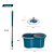 Mop Giratório Limpeza Geral Rodo Com Balde Centrífuga Azul - Imagem 5