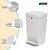 2 Lixeira Smart Com Pedal Resistente Crippa Cor Branca - Imagem 3