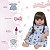 Bebê Reborn Articulada Com Lindo Vestido 46cm C/ Acessórios - Imagem 4