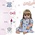 Boneca Reborn Loira Realista Vestido Coroa Azul Kit Itens - Imagem 4
