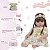 Boneca Reborn Menina Cabelos Castanhos Com Bolsa 20 Itens - Imagem 3
