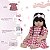 Boneca Reborn Bebê Morena Enxoval Completo Vestido Xadrez - Imagem 2