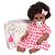 Boneca Reborn Negra Realista Com Acessórios Vestido Vermelho - Imagem 1