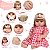 Boneca Reborn Loira Menina Gatinha Vestido Xadrez 20 Itens - Imagem 3