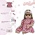 Boneca Reborn Loira Menina Gatinha Vestido Xadrez 20 Itens - Imagem 4
