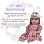 Boneca Reborn Loira Menina Gatinha Vestido Xadrez 20 Itens - Imagem 2