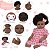 Boneca Reborn Bebê Negra Vestido Xadrez Enxoval Completo - Imagem 3
