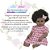 Boneca Reborn Bebê Negra Vestido Xadrez Enxoval Completo - Imagem 2