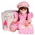 Boneca Reborn Realista Menina Linda Enxoval Xadrez 13 Itens - Imagem 1