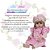 Bebê Reborn Loira Realista Conjunto Xadrez Rosa Completo - Imagem 2