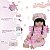 Boneca Reborn Realista Morena 46cm Enxoval Xadrez Completo - Imagem 4