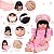 Boneca Reborn Realista Morena 46cm Enxoval Xadrez Completo - Imagem 3