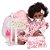 Bebê Reborn Boneca Negra Enxoval Completo Vestido Florido - Imagem 1