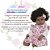 Bebê Reborn Boneca Negra Enxoval Completo Vestido Florido - Imagem 2