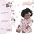 Bebê Reborn Boneca Negra Enxoval Completo Vestido Florido - Imagem 4