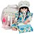 Boneca Reborn Morena Realista Enxoval Florido Azul Bolsa - Imagem 1