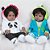 2 Boneca Bebê Reborn Gêmeos Casal Panda Jacaré Kit Completo - Imagem 5