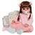 Boneca Reborn Realista 46cm Vestido Coração 14 Acessórios - Imagem 1