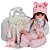 Boneca Reborn Menina Com Lindo Conjunto Bolsa Acessórios - Imagem 1