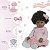 Boneca Reborn Realista Negra 46cm Com Lindo Vestido Rosa - Imagem 4