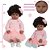 Boneca Reborn Realista Negra 46cm Com Lindo Vestido Rosa - Imagem 6
