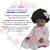 Boneca Reborn Negra 46cm Vestido Rosa Enxoval Completo - Imagem 2