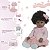 Boneca Reborn Negra 46cm Vestido Rosa Enxoval Completo - Imagem 4