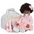 Boneca Reborn Negra 46cm Vestido Rosa Enxoval Completo - Imagem 1