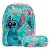 Kit Mochila Infantil Stitch Costas Com Estojo Cor Verde - Imagem 1